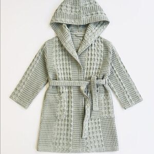 100% Organic Waffle Cotton Bathrobe Sage Green L/XL